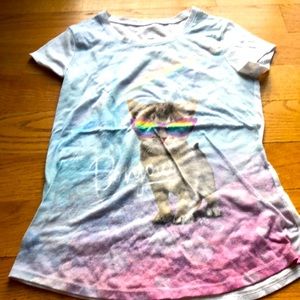 Pastel shirt with cute cat